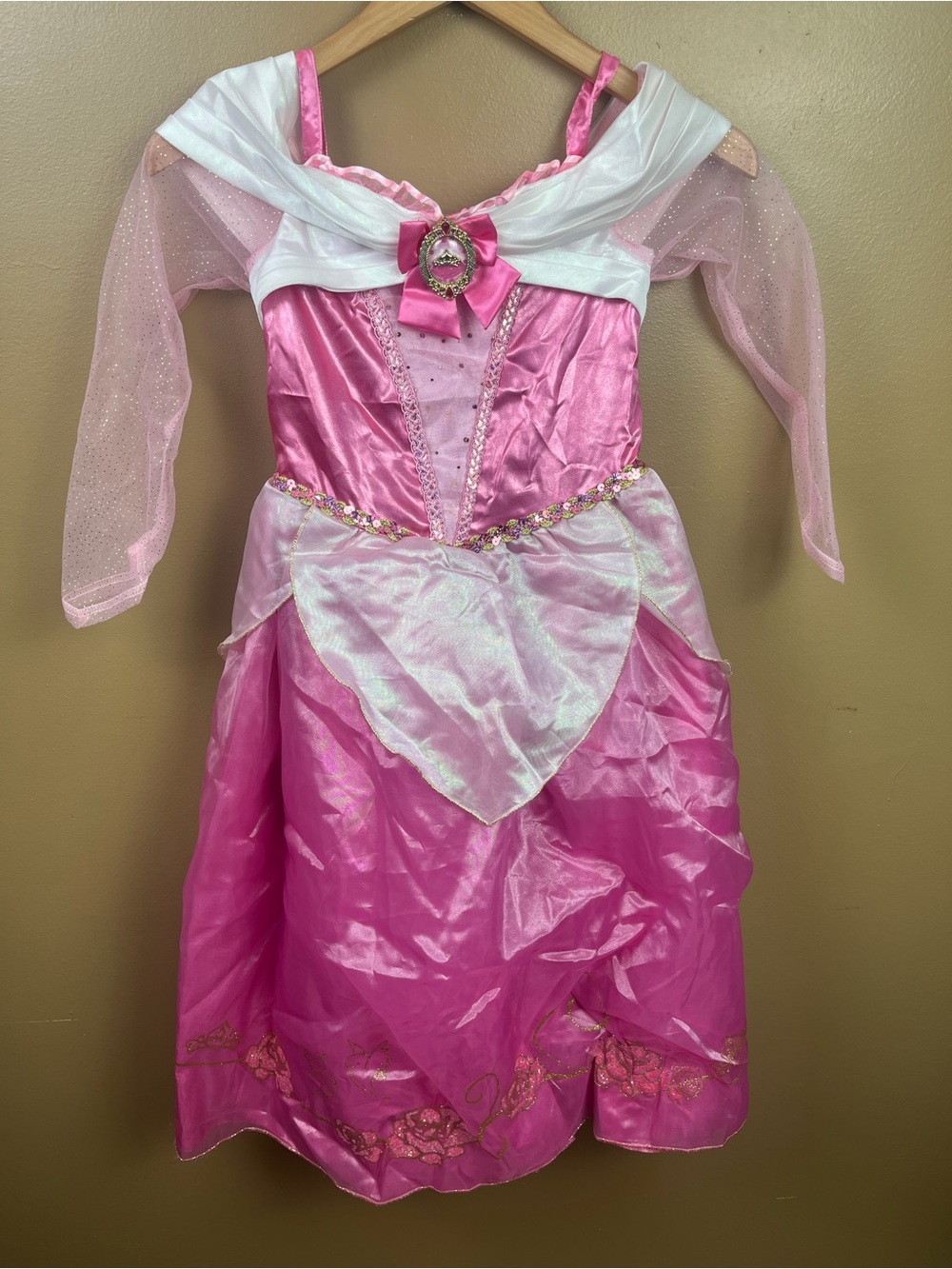 Disney Store Aurora Pink Princess Dress Halloween Costume Girls Size 7/8
